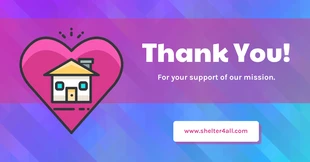 Free  Template: Nonprofit Thank You Heart Facebook Post