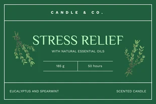 Free  Template: Green Modern Illustration Candle Label