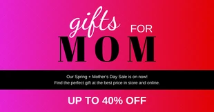 Free  Template: Postagem no Facebook sobre a venda de gradiente rosa para o Dia das Mães