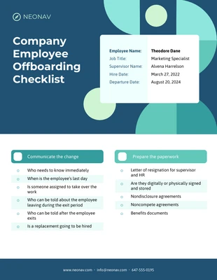 Company Employee Offboarding Checklist