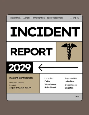 Free  Template: Brown And White Blocks Incident Report