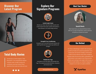 Grey and Orange Gym Tri Fold Brochure - Página 2