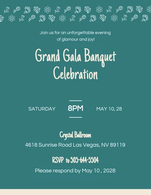 Free  Template: Army Green Cream Banquet Invitation