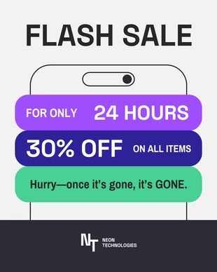 Free  Template: Plantilla de venta flash de negocios para Facebook.