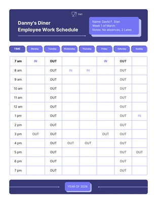Free Work Schedule Template