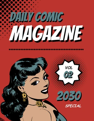 Free  Template: Rotes klassisches Retro-Comic-Buchcover