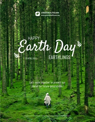 Free  Template: Día de la Tierra Verde Póster
