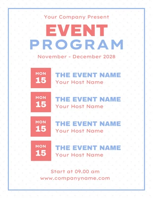 Free  Template: White Simple Texture Event Program Schedule Template