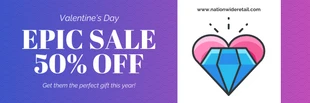 business  Template: Purple Sale Promotion Valentine's Day Twitter Banner