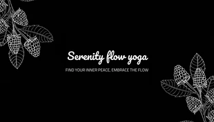 Free  Template: Cartão De Visita Instrutor de Yoga Minimalista Preto e Branco