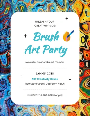 Free  Template: Convites para festas de arte colorida