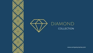 Blue and Gold Luxury Jewelry Business Card - صفحة 2
