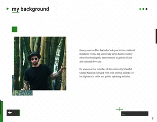 Simple Green White About Me Presentation - Pagina 2