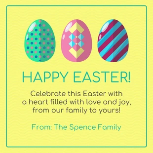 Free  Template: Vibrant Easter Holiday Card
