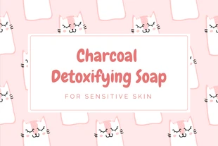 Free  Template: Étiquette de savon à motif mignon rose