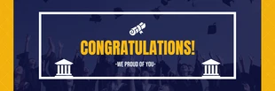 Free  Template: Yellow White And Navy Professional Modern Congratulation Graduation Banner