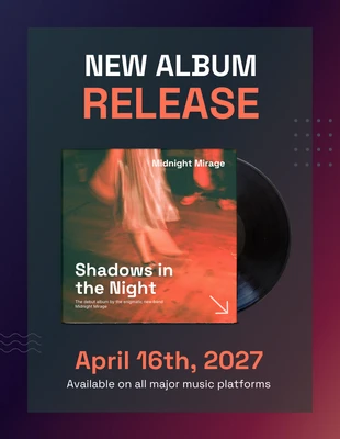 Dark New Music Album Release Poster