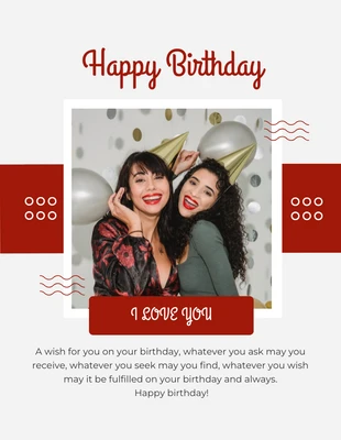 Free  Template: Flyer d'anniversaire gris clair et rouge
