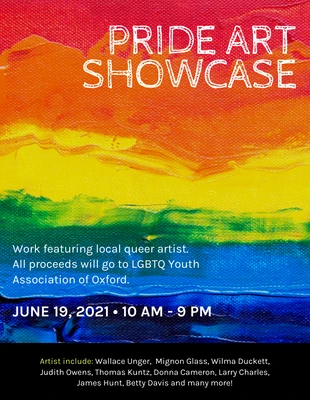 Free  Template: Rainbow Pride Art Sale Event Flyer