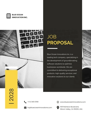 Free  Template: Black And Yellow Job Proposal