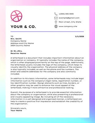 Free  Template: Gradient Colorful Modern Graphic Design Letterhead Template