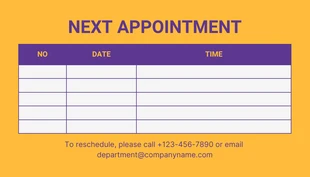 Dark Purple And Yellow Modern Hospital Appointment Business Card - Seite 2