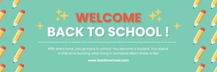 Free  Template: Light Green Playful Illustration Welcome Back To School Banner