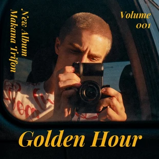 Free  Template: Couverture de l'album R&B vintage classique noir et jaune