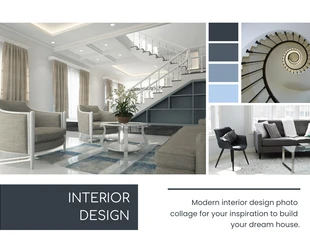 Free  Template: Diseño interior minimalista gris y blanco