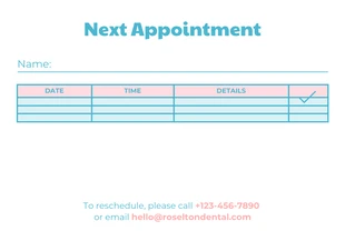 Pink And Blue Minimalist Appointment Card - صفحة 2