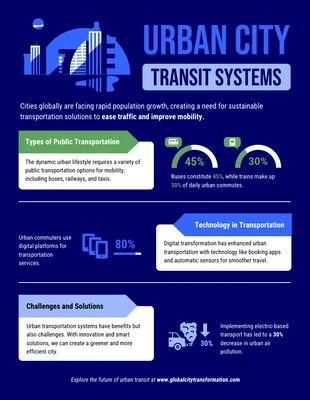premium  Template: Urban City Transit Systems Infographic