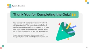 Onboarding Training Quiz Presentation - Página 8