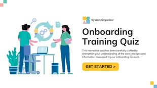 Free interactive Template: Präsentation des Onboarding-Trainingsquiz