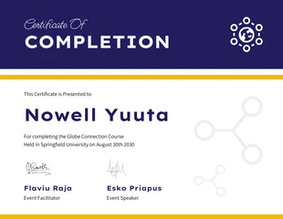 Free  Template: White And Navy Modern Course Certificate