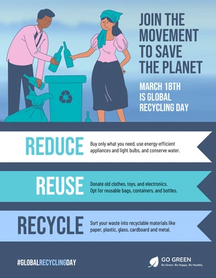 Free  Template: Reduce Reuse Recycle Poster