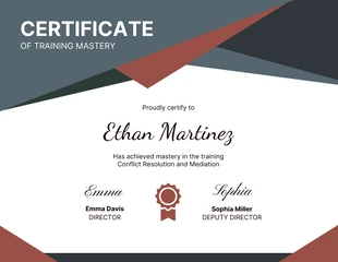 business  Template: Certificado de treinamento abstrato vermelho e cinza