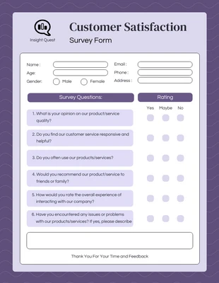 premium  Template: Purple and White Survey Form