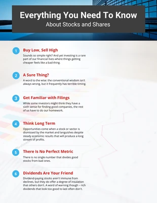 Free  Template: Stocks And Shares Infographic Template
