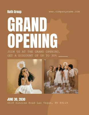 Free  Template: Brown Grand Opening Flyer