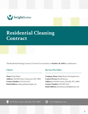 business  Template: Modelo de Contrato de Limpeza Residencial