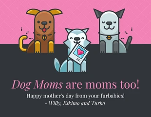 Free  Template: Carte de fête des mères pour les chiens