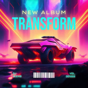 premium  Template: Farbenfrohes, modernes neues DJ-Albumcover