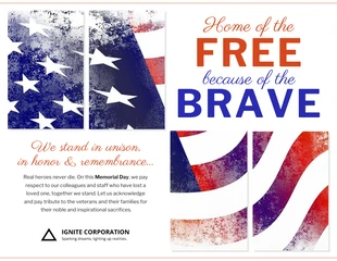 Free  Template: Memorial Day Company Tribute: Inspiring Quote Holiday Poster