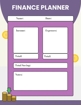 Free  Template: Simple Purple Finance Planner