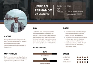 Free  Template: Brown And White Simple Modern Diagram User Persona
