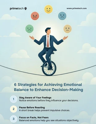premium  Template: 6 stratégies pour un équilibre émotionnel (infographie)