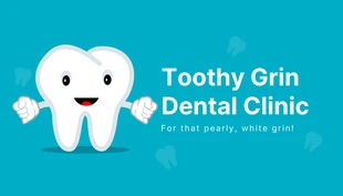 Free  Template: Biglietto da visita dentale blu carino illustrazione
