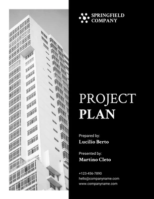 Free  Template: Blanco Y Negro Moderno Elegante Lujo Planes De Proyecto De Empresa