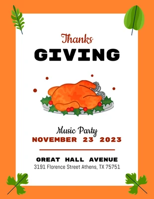 Free  Template: Orange Modern Illustration Thanksgiving Flyer