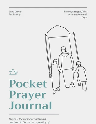 Free  Template: Capa de livro de diário de oração de bolso com ilustração simples cinza